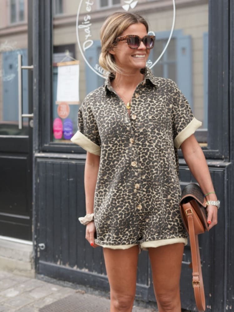AVA & GRACE NYC™ | Effortless Leopard Print Shirt Dress