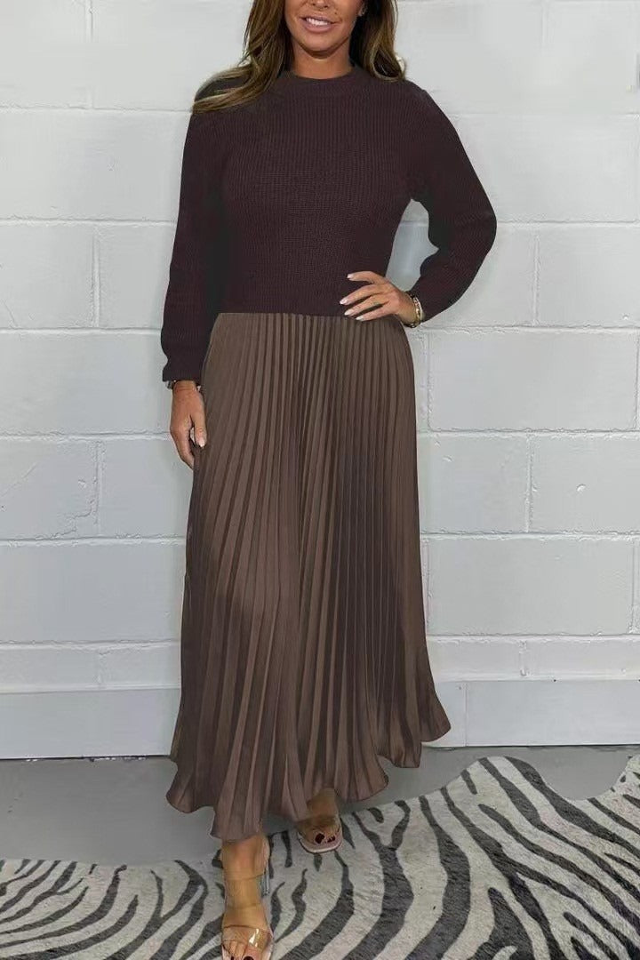 AVA & GRACE NYC™ | Claudia — Maxi Dress with Sweater Top & Pleated Skirt