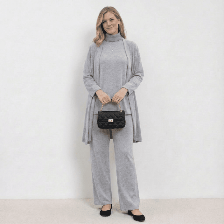 Dilly Cardigan, Knit Top & Pants Set