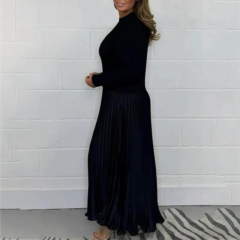 AVA & GRACE NYC™ | Claudia — Maxi Dress with Sweater Top & Pleated Skirt